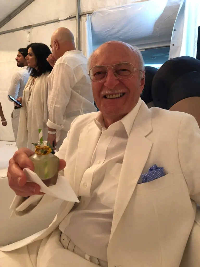 Shafik Rifaat trying the Veneno Tequila margarita at the Houston Texans Tailgate White Out bash (Photo by Shelby Hodge)