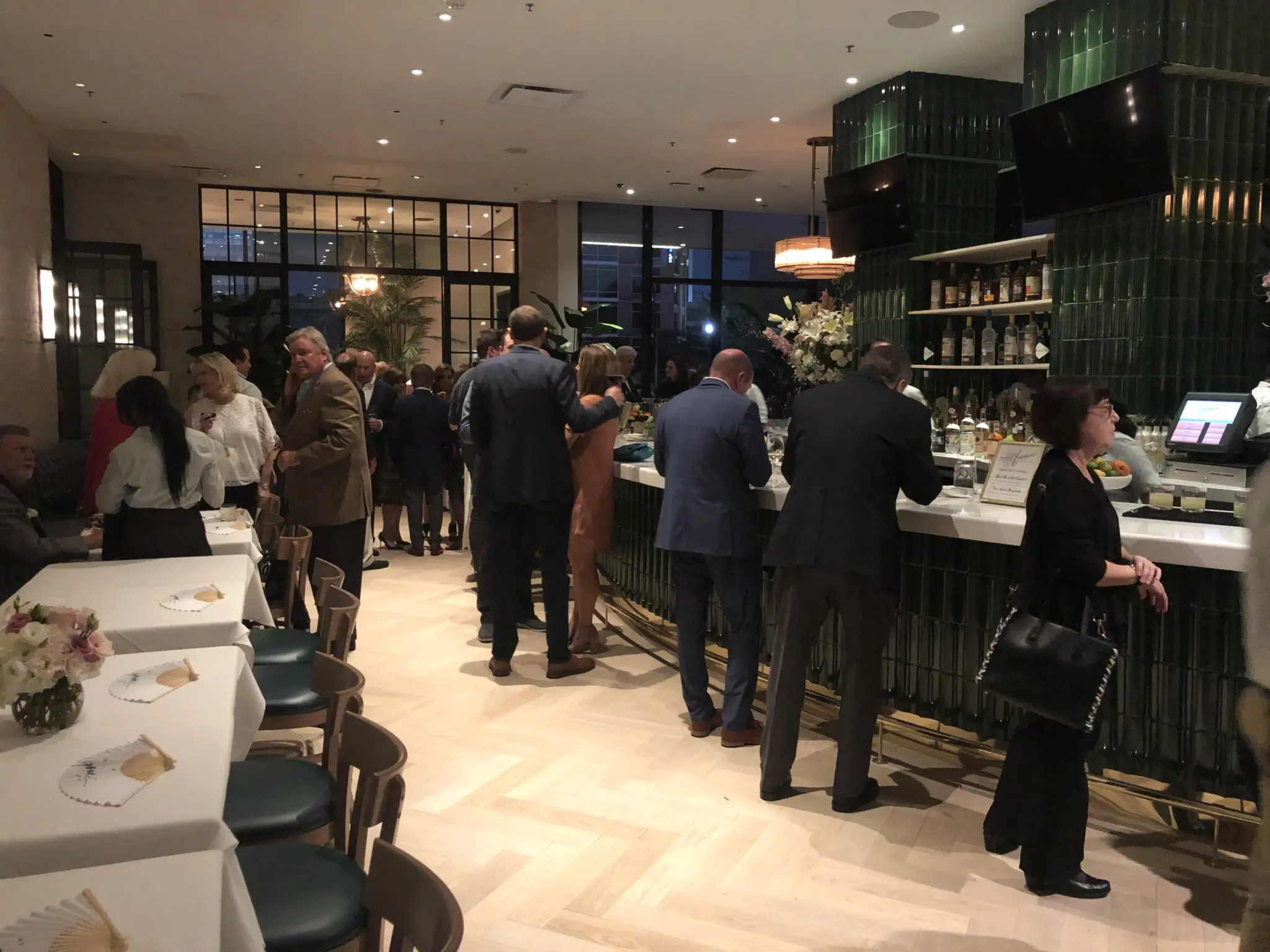 The green theme in The Annie Café & Bar decorative scheme dominates the bar design. 