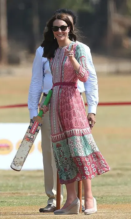 Anita Dongre's colorful designs caught the eye of Kate Middleton, who wore the Jaipur-inspired tunic dress in India. 