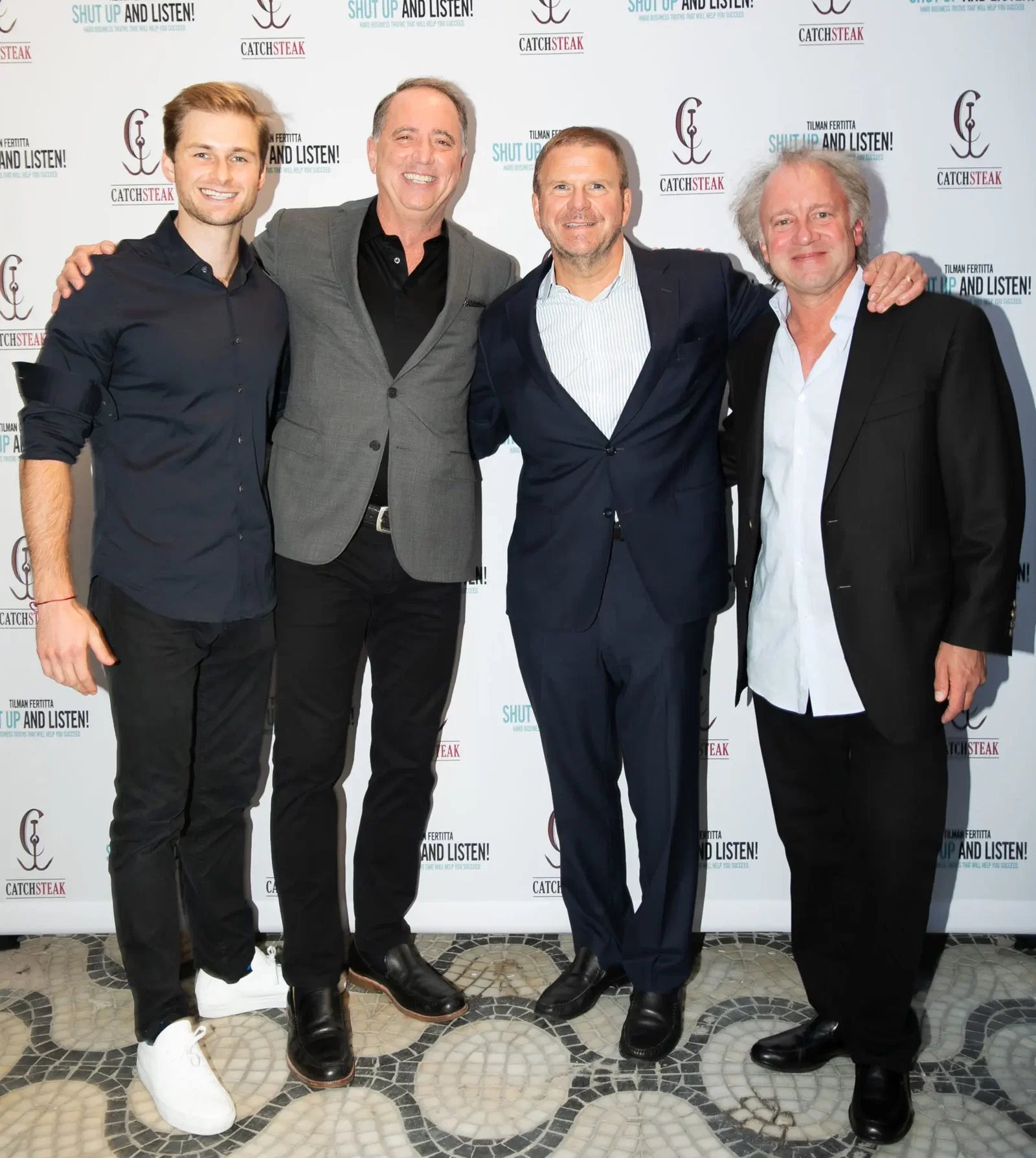 Patrick Fertita, Richard Handler, Tilman Fertitta, Dave Jacquin at the opening of Catch Steak in New York's meatpacking district. (Photo by Carl Timpone)