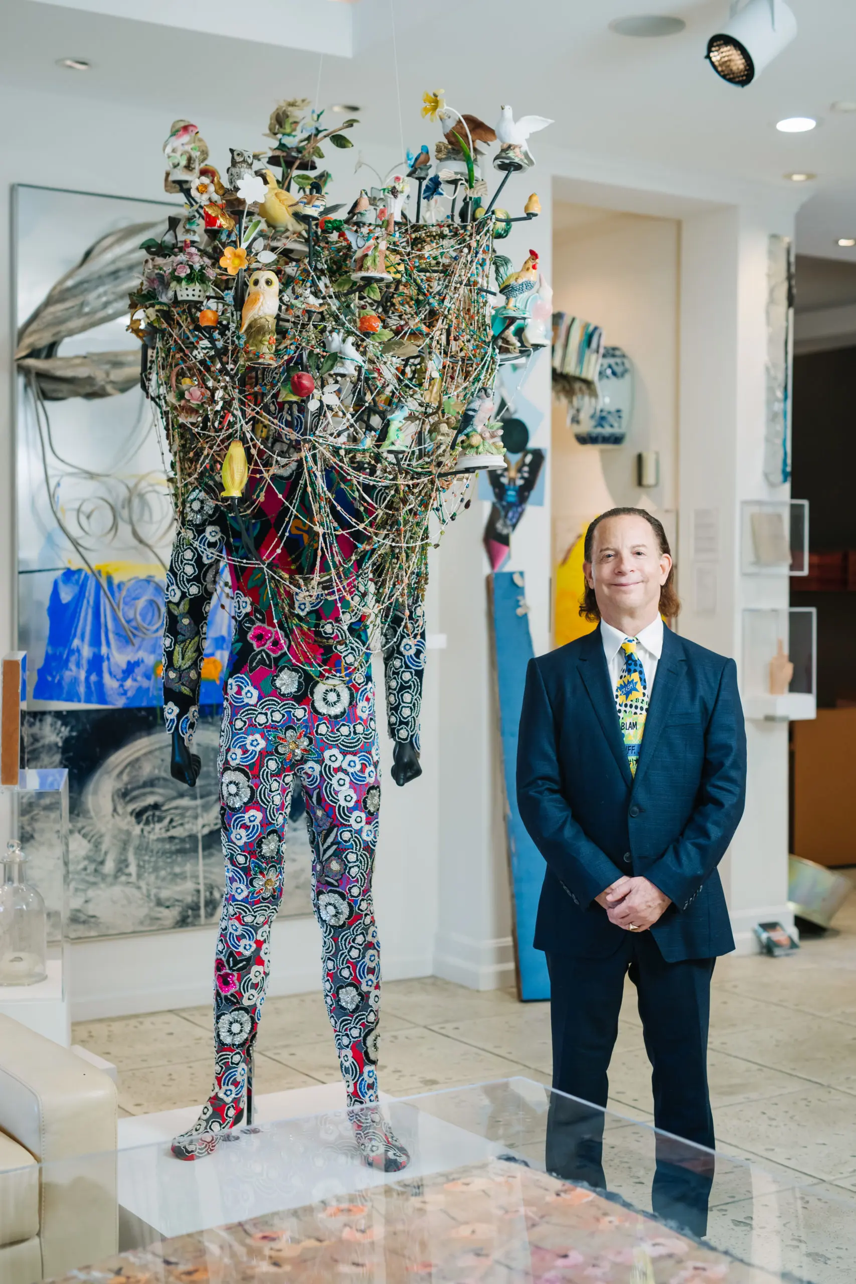 Lester Marks in his art-filled home
