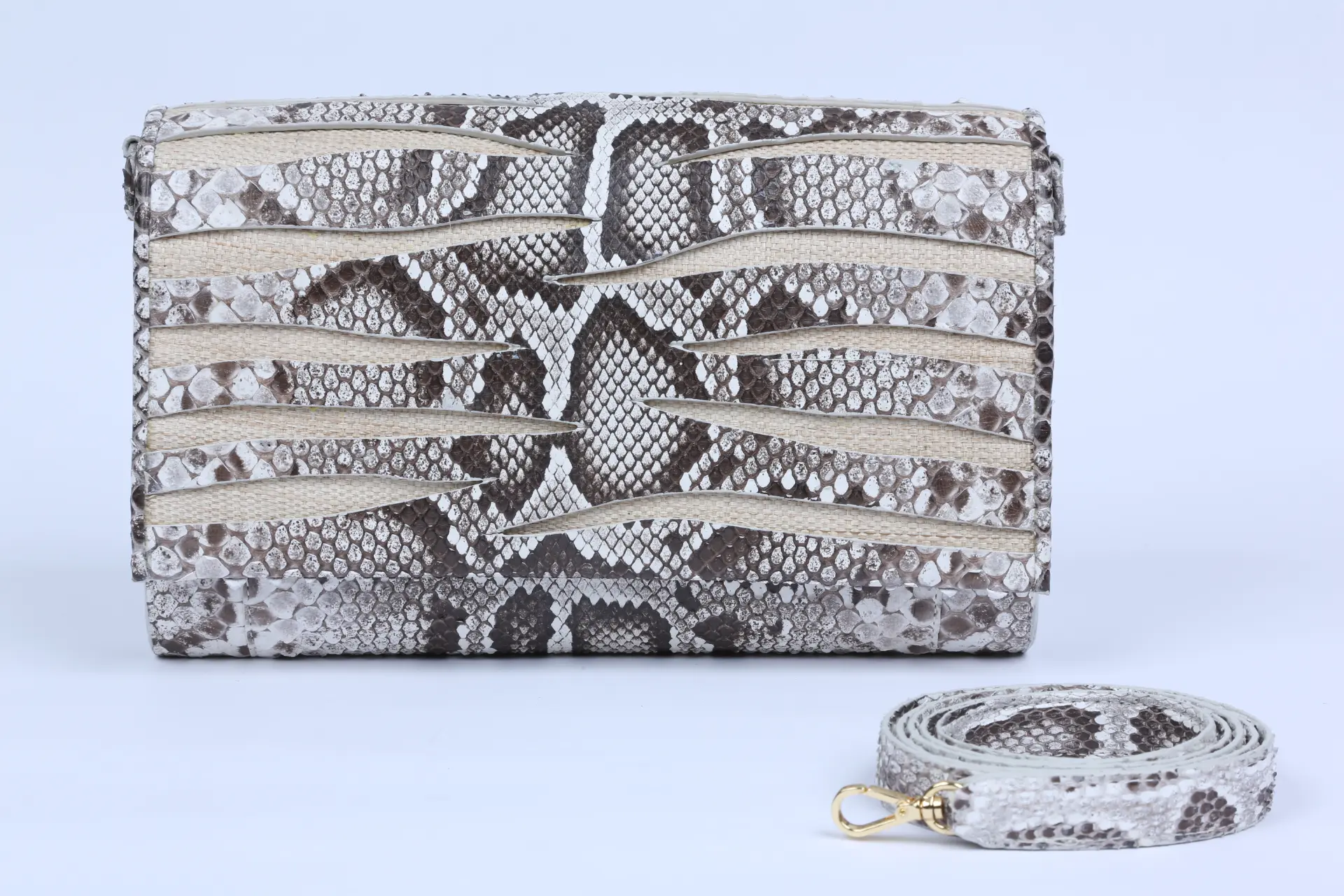 Nancy Gonzalez Carrie python zebra clutch. (Photo courtesy of Nancy Gonzalez)