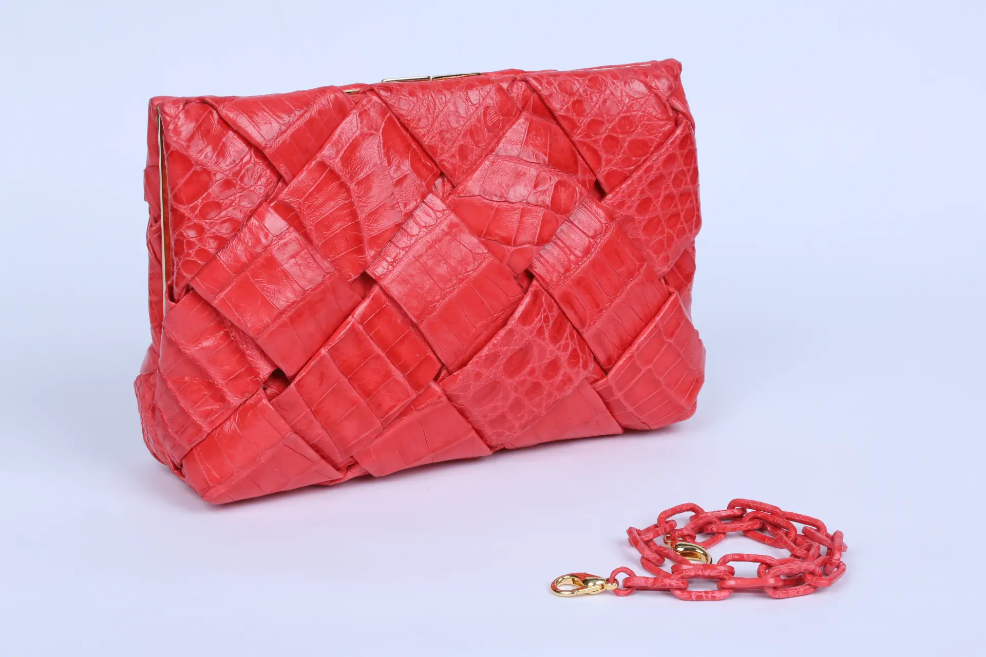Nancy Gonzalez woven frame crocodile clutch.  (Photo courtesy of Nancy Gonzalez)