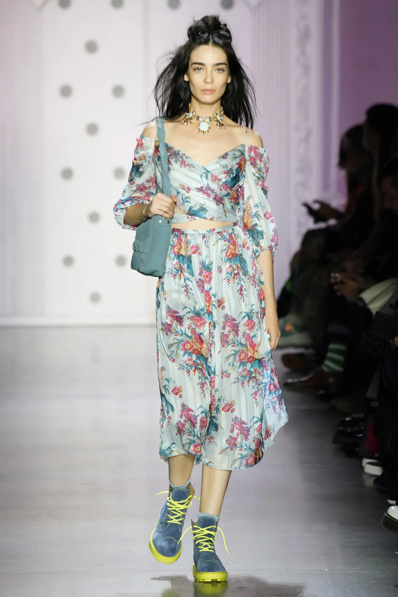 Anna Sui Victorianna satin striped dress. (2019 Thomas Lau courtesy of Anna Sui Design Studio)