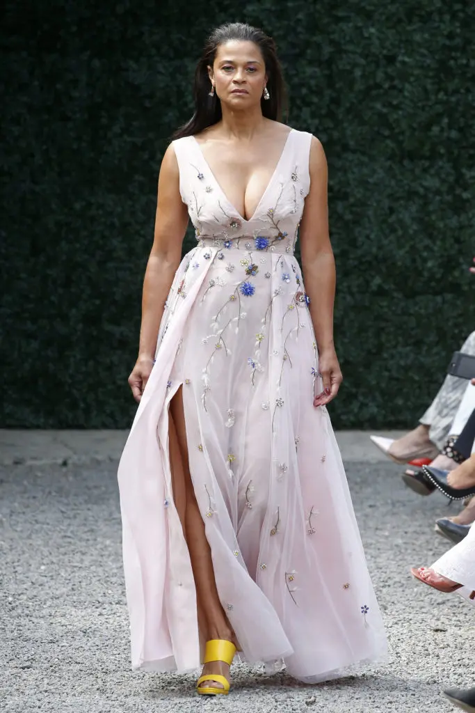 Burnett New York ice pink and multi-tulle floral gown. (Photo courtesy of Burnett New York)