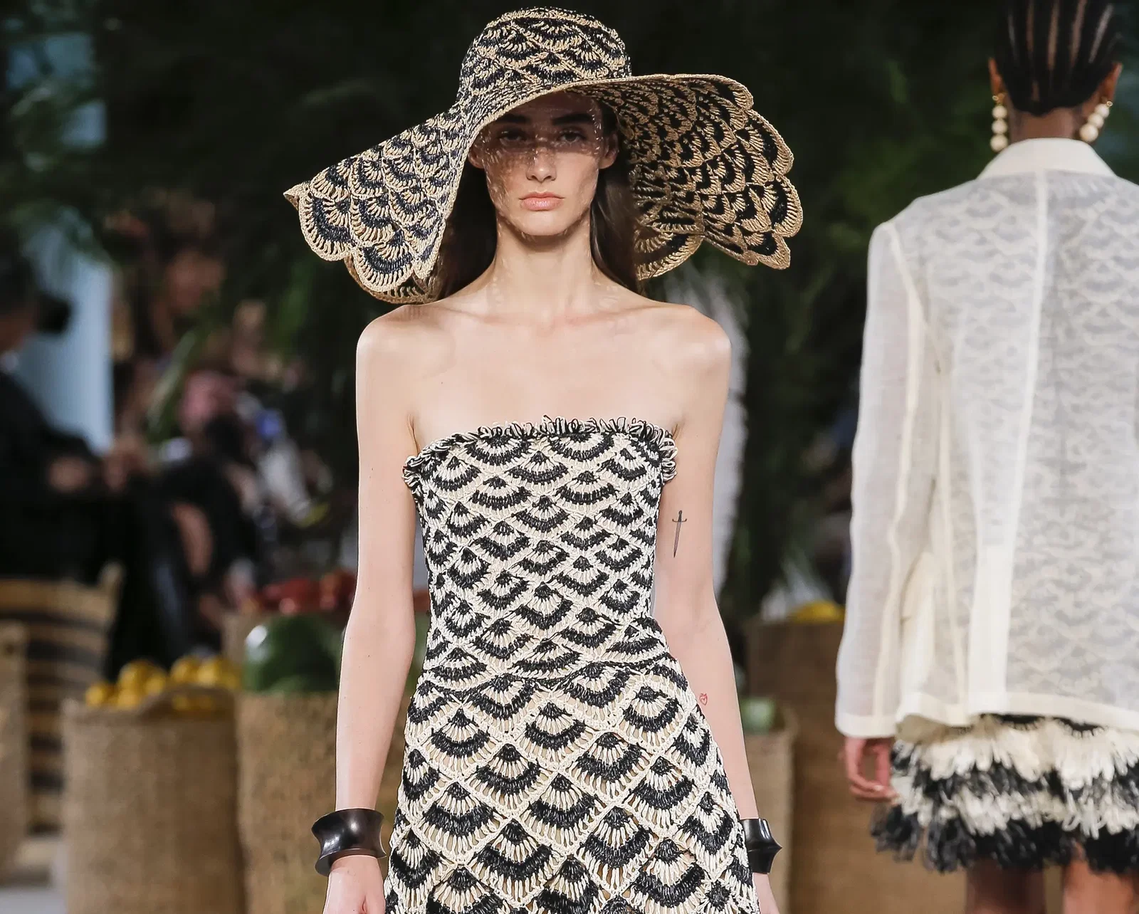 Oscar de la Renta raffia dress and matching sunhat. (Photo courtesy of Oscar de la Renta)