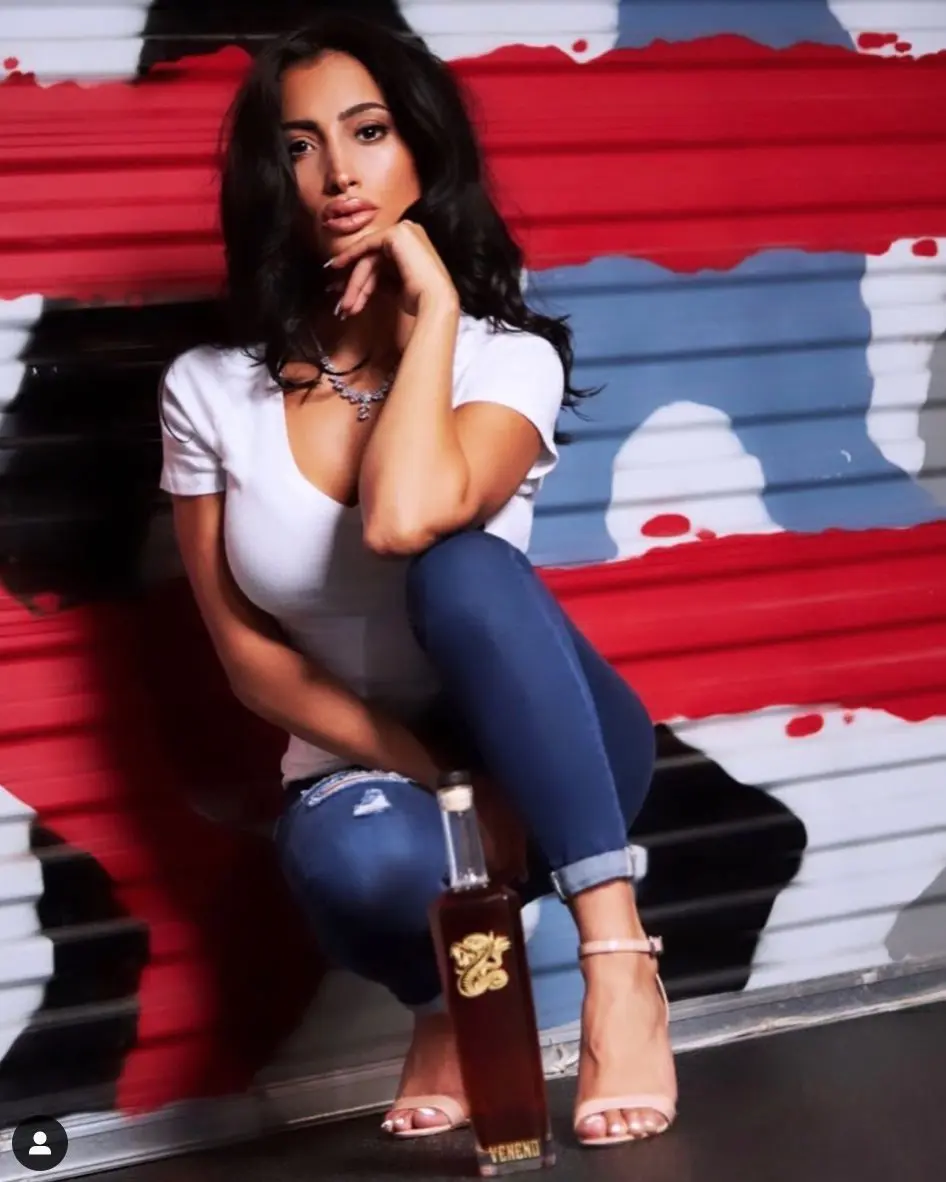 One of the models attending the Houston Texans Tailgate White Out bash at LifeHTX (Instagram photo)