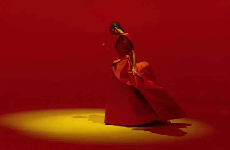 Zac Posen sculpted red evening gown. (Photo courtesy of Zac Posen)