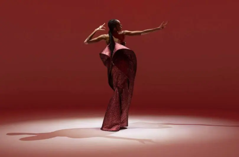Zac Posen metallic red sculpted evening gown. (Photo courtesy of Zac Posen)
