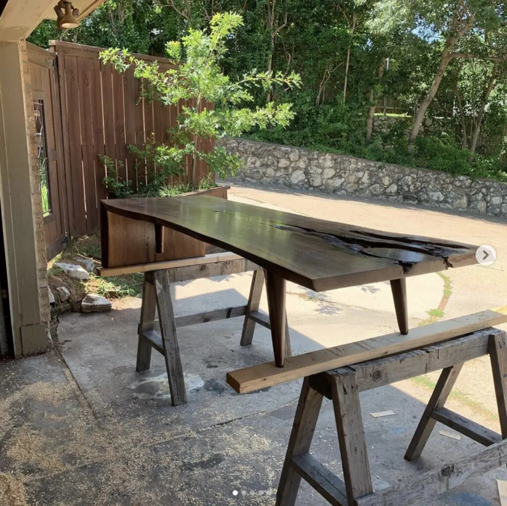 Andrew Bradfield creates impressive tables and many other things out of wood.