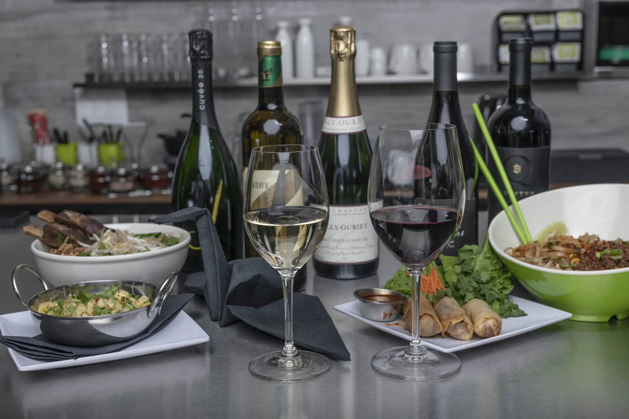 Wine selection at Sing restaurant