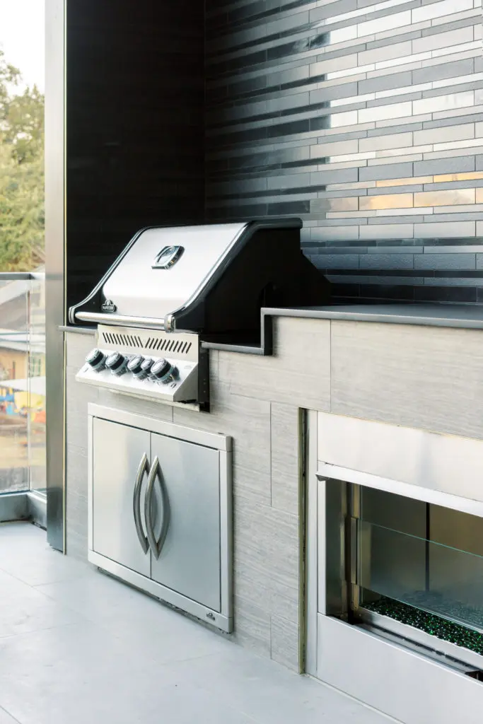 The Mondrian brings the amenities inside the units. Every condo comes with a large balcony outfitted with a grill and fireplace. (Photo by Divya Pande)