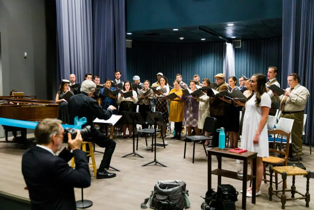 The Houston Chamber Choir performs British composure James Whitbourn's 'Annelies; The Diary of Anne Frank' at Holocaust Museum Houston. (Photo by Hung Truong)