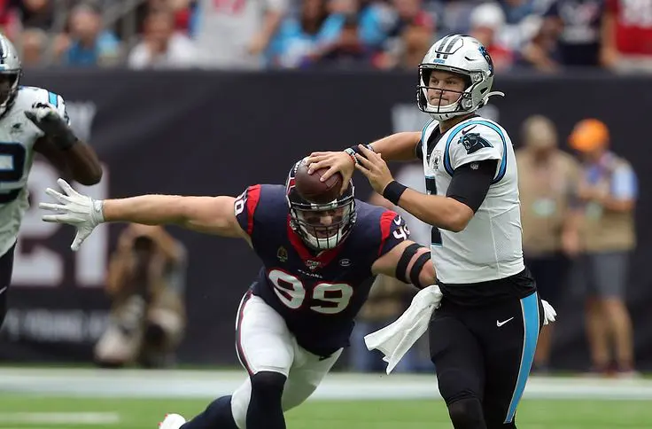 J.J. Watt blamed himself for the play where he almost sacked Kyle Allen — and for Texans' loss to the Carolina Panthers.