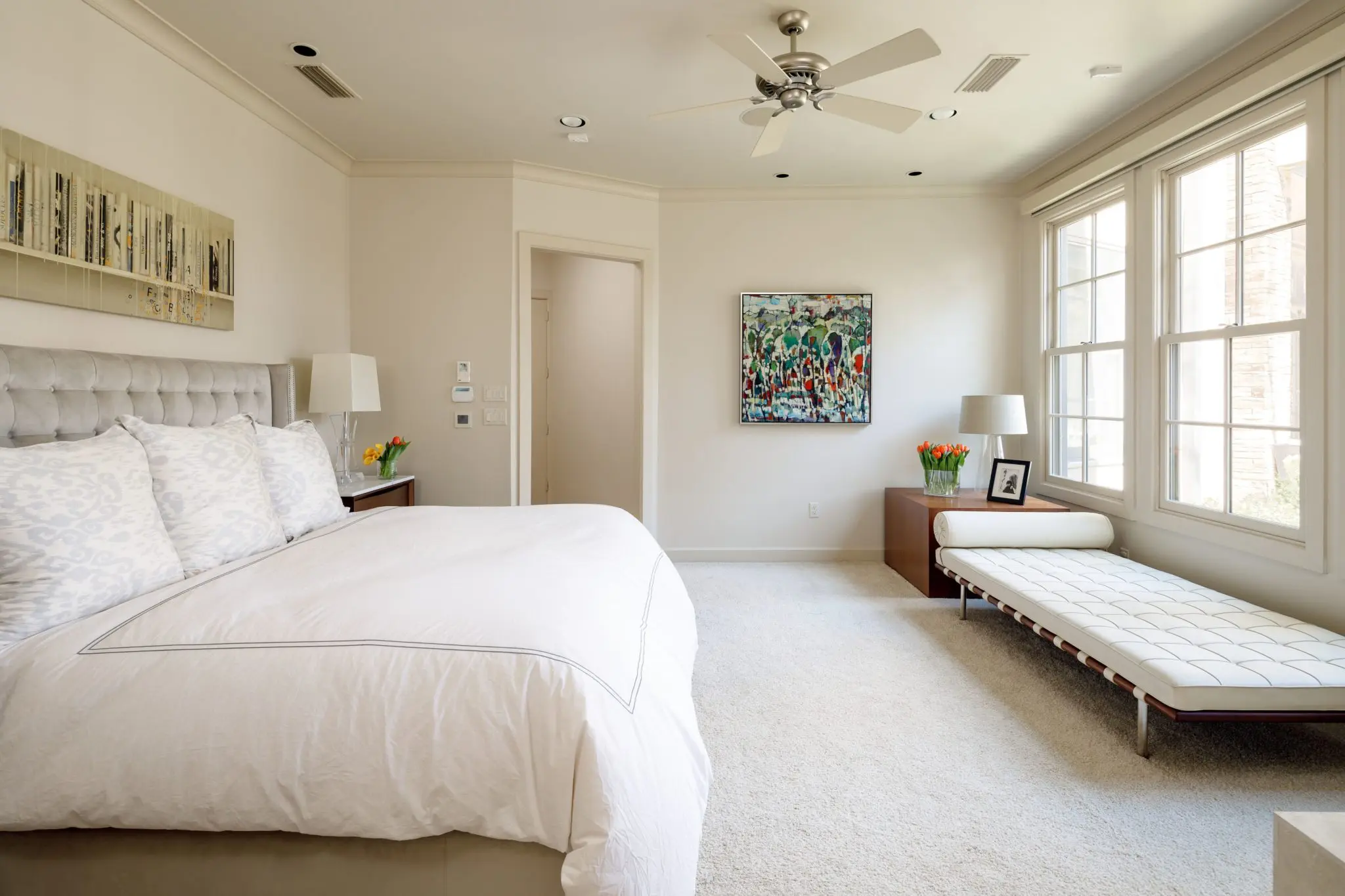 The bedrooms are spacious and inviting. 