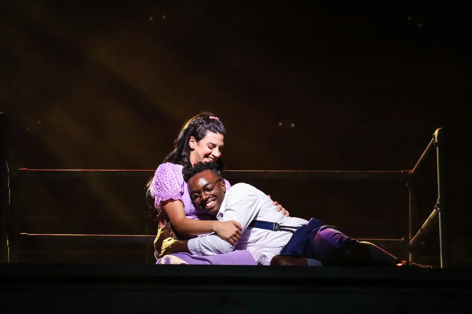Sophia Introna as “Wendla” and Wonza Johnson as “Melchior” in Spring Awakening. (Photo by Melissa Taylor)