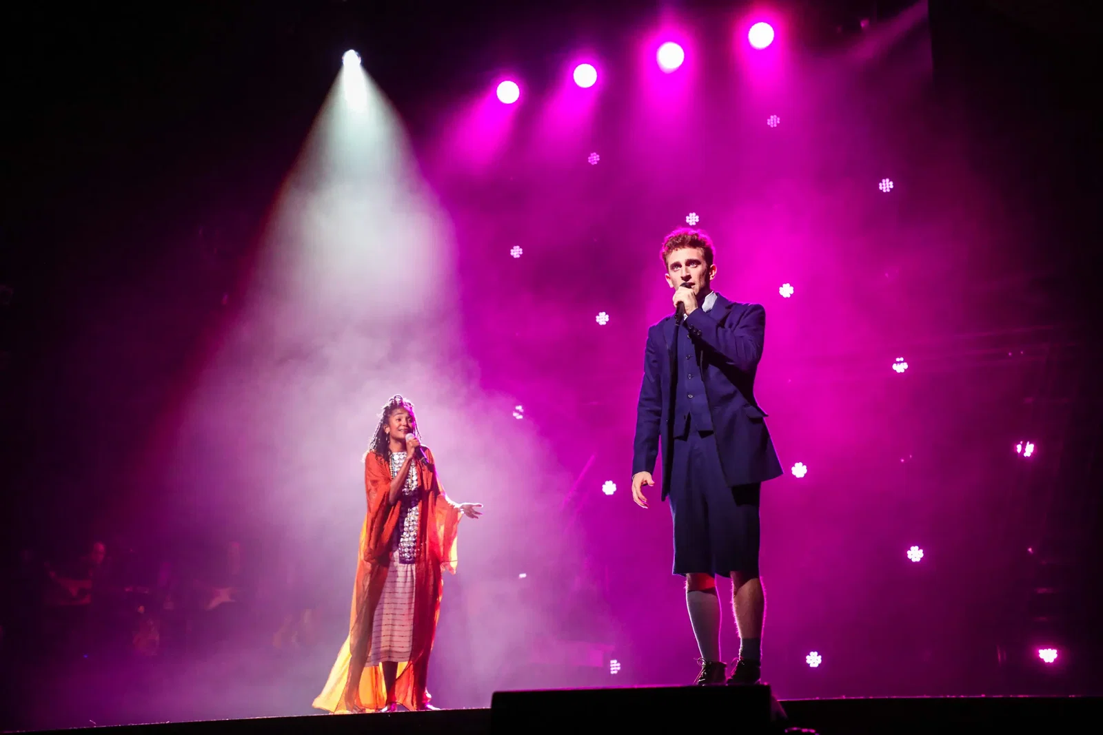 Raven Justine Troup as “Ilse” and Nathan Salstone as “Moritz” in the Theatre Under The Stars production of Spring Awakening. (Photo by Melissa Taylor)