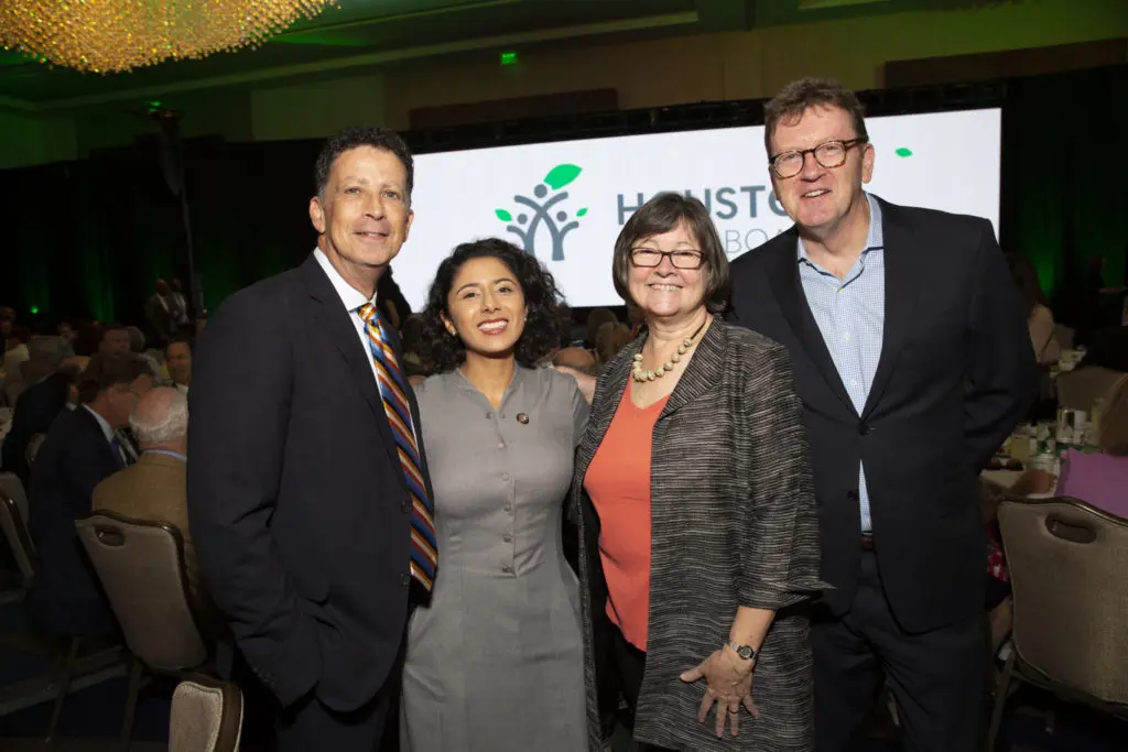 Barry Mandel, Judge Lina Hidalgo, Beth White, Michael Skelly (Photo by Jenny Antill Clifton)