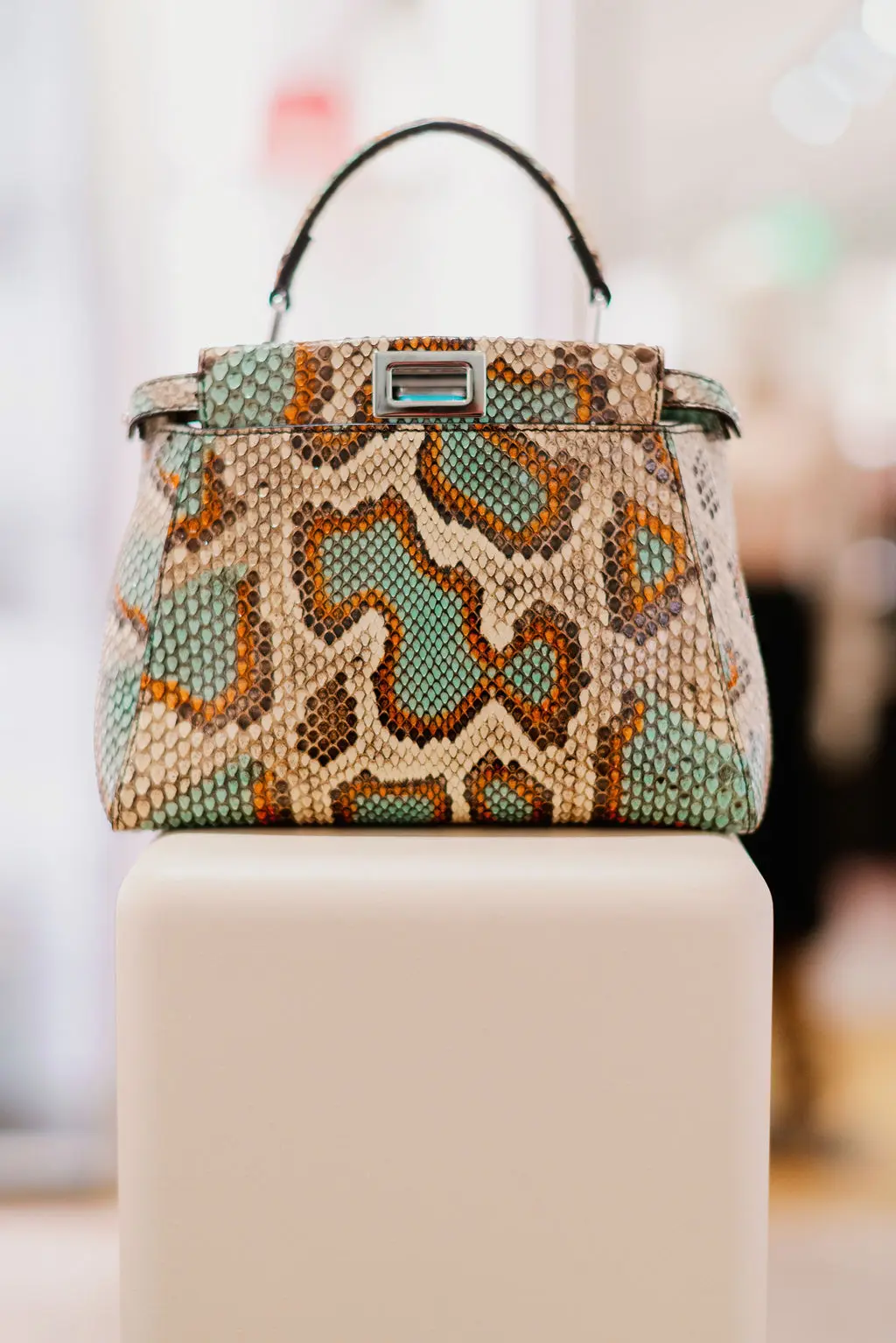 A showstopper: Fendi Peekaboo Iconic Mini python handbag. (Photo by Joseph West)