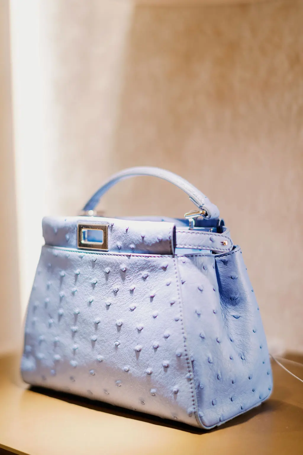 Mighty impact: Fendi Peekaboo Iconic Mini ostrich bag. (Photo by Joseph West)