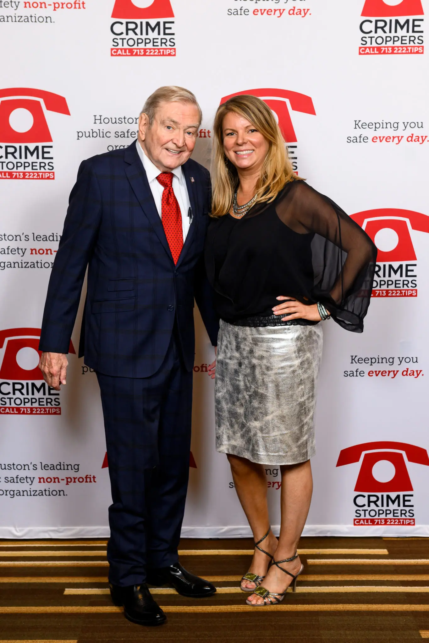 Crime Stoppers champion Dave Ward, Rachelle Rowe at a previous event (Photo by CatchlightGroup.com)