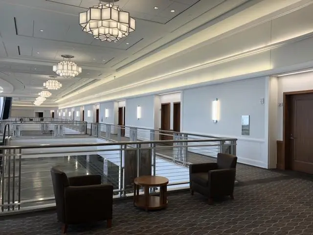 Dickies Arena's private boxes include glittering chandeliers. (Photo by Courtney Dabney)