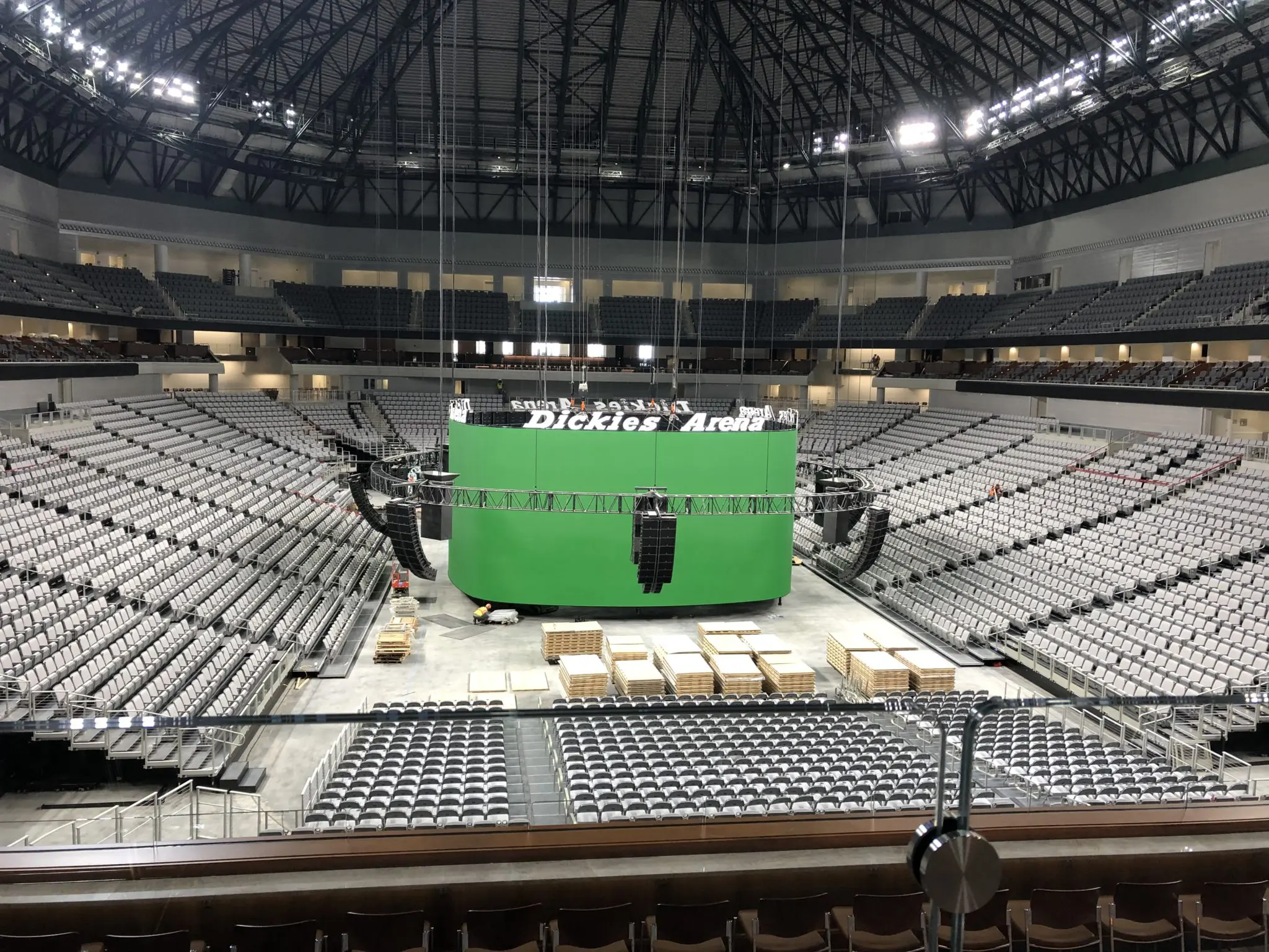 Dickies Arena's big screen is second only to Atlanta's Super Bowl hosting stadium's screen in size. (Photo by Courtney Dabney)