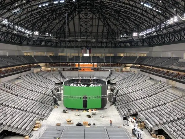 Dickies Arena's massive big screen is sure to leave an impression once it's installed. (Photo by Courtney Dabney)
