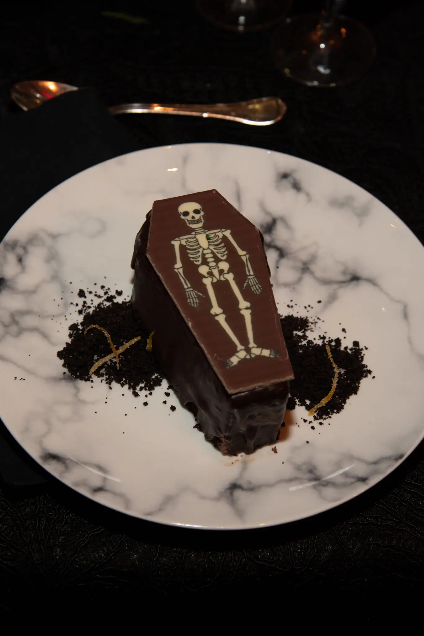 Jackson & Company's creepy coffin dessert (Photo by Alexander's Fine Portrait Design)