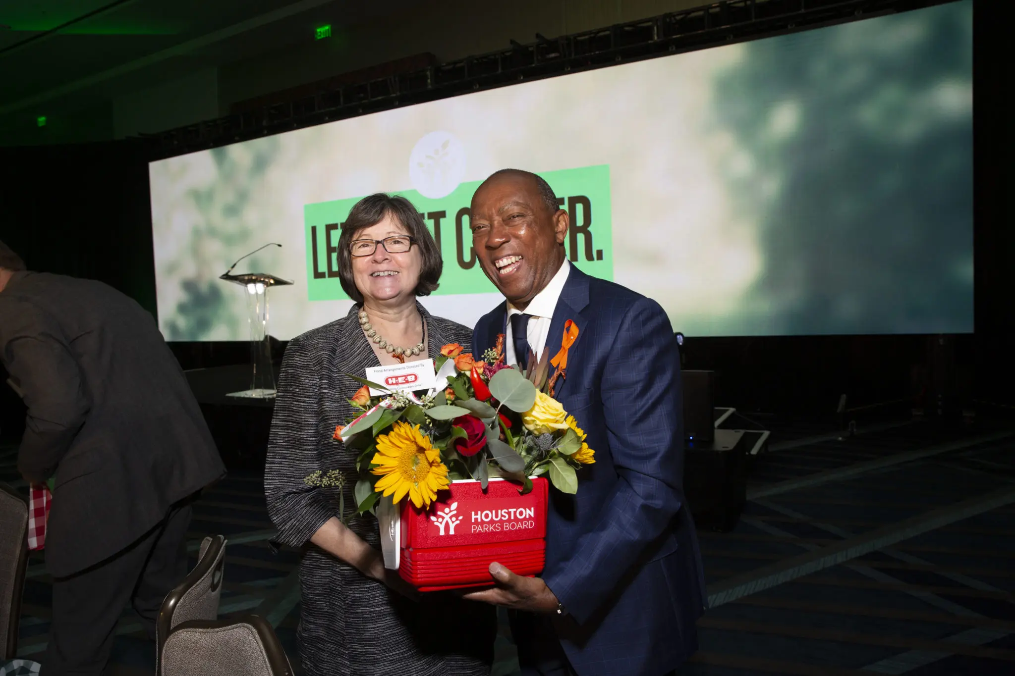 Houston Parks Board President and CEO Beth White, Mayor Sylvester Turner (Photo by Jenny Antill Clifton)