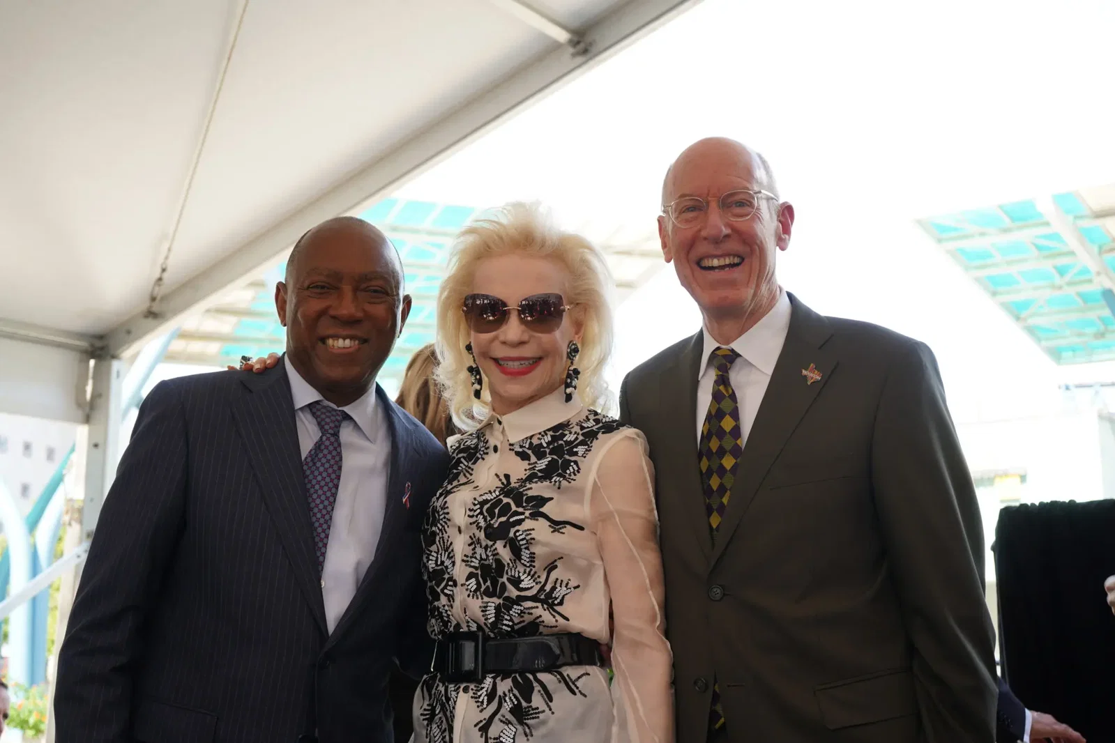Mayor Sylvester Turner, Lynn Wyatt, David Mincberg, Houston First chairman (Photo by Shane Hughes, Houston First)