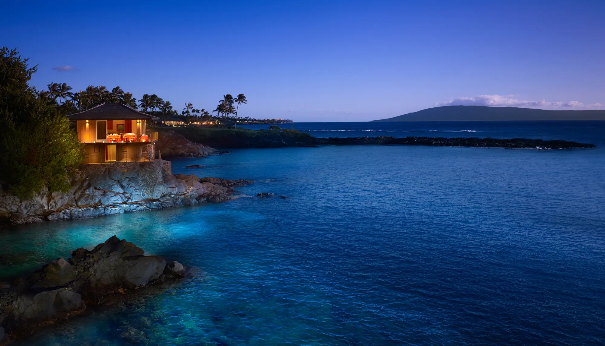 The Cliff House, a gem of The Montage Kapalua Bay, is the perfect place for a private sunset cocktail soiree.