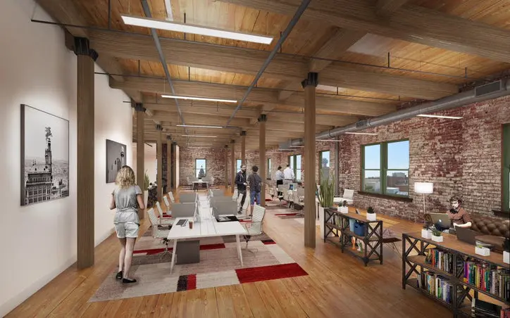 A rendering of the new office spaces. Courtesy of Wildcat Management
