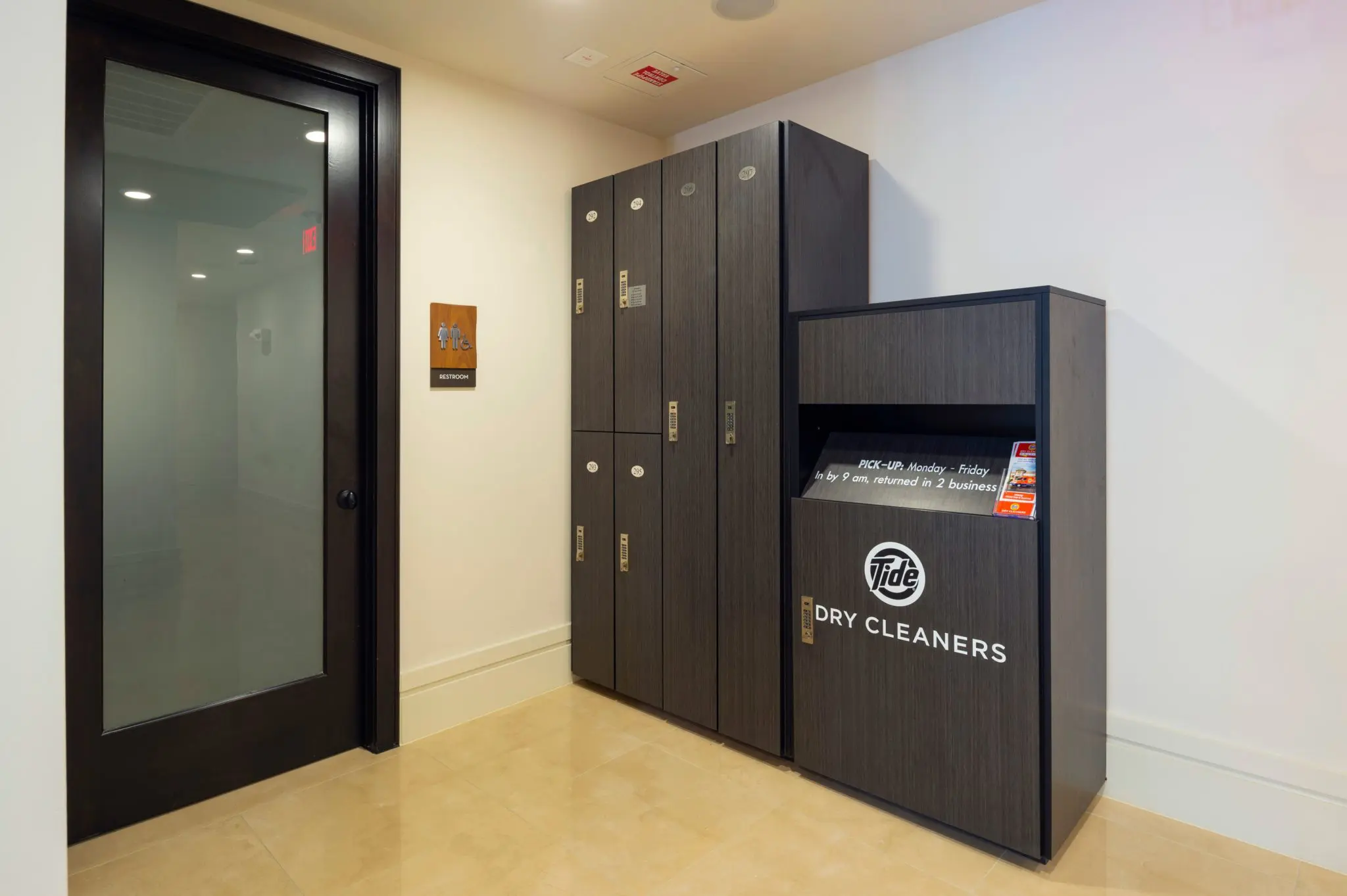 The Pearl is loaded with life conveniences like the Tide Dry Cleaning Drop Off.