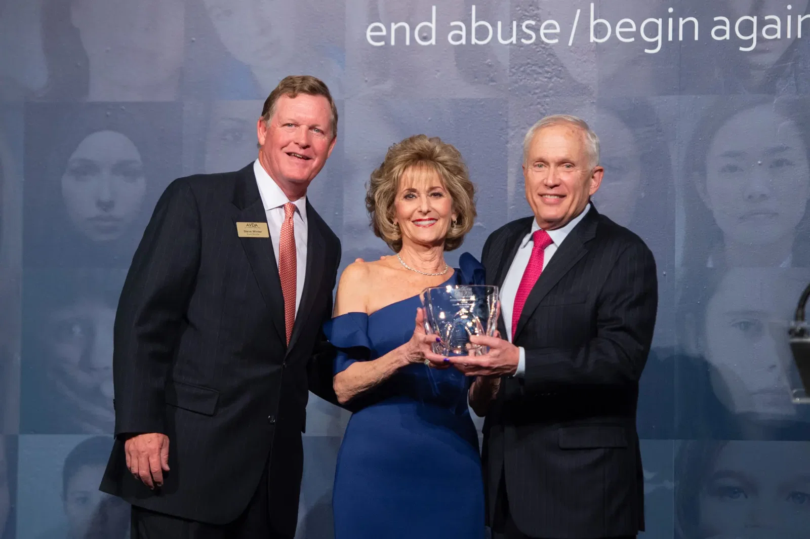 Steve Winter, Karen & Buster Freedman at AVDA'S Home Safe Home Gala (Photo by Wilson Parish)