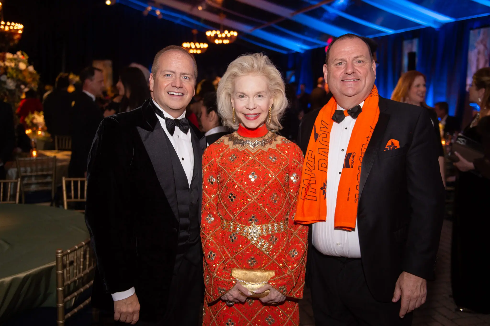 Houston Grand Opera artistic and musical director Patrick Summers, HGO patron Lynn Wyatt, HGO managing director Perryn Leech (Photo by Jenny Antill Clifton)