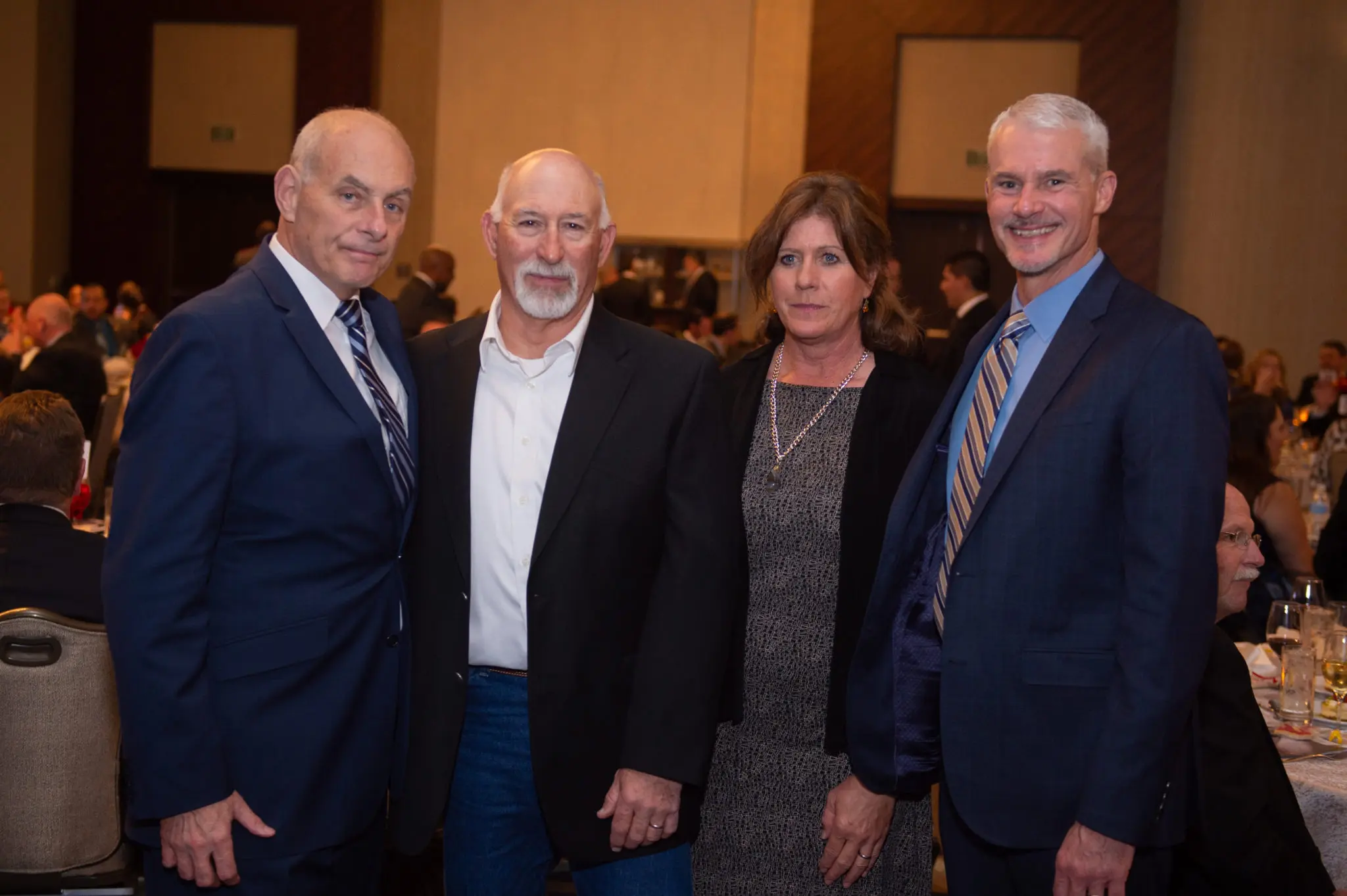 General John Kelly USMC (Ret.), Jeff & Gretchen Mack, Dr. Michael Strobl USMC (Ret.) (Photo by Wilson Parish)