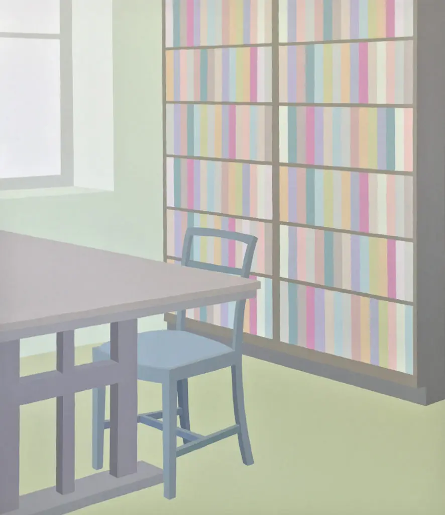 Zsofia Schwedger's "Library #2," 2017, acrylic on canvas. (Image courtesy of the artist) 