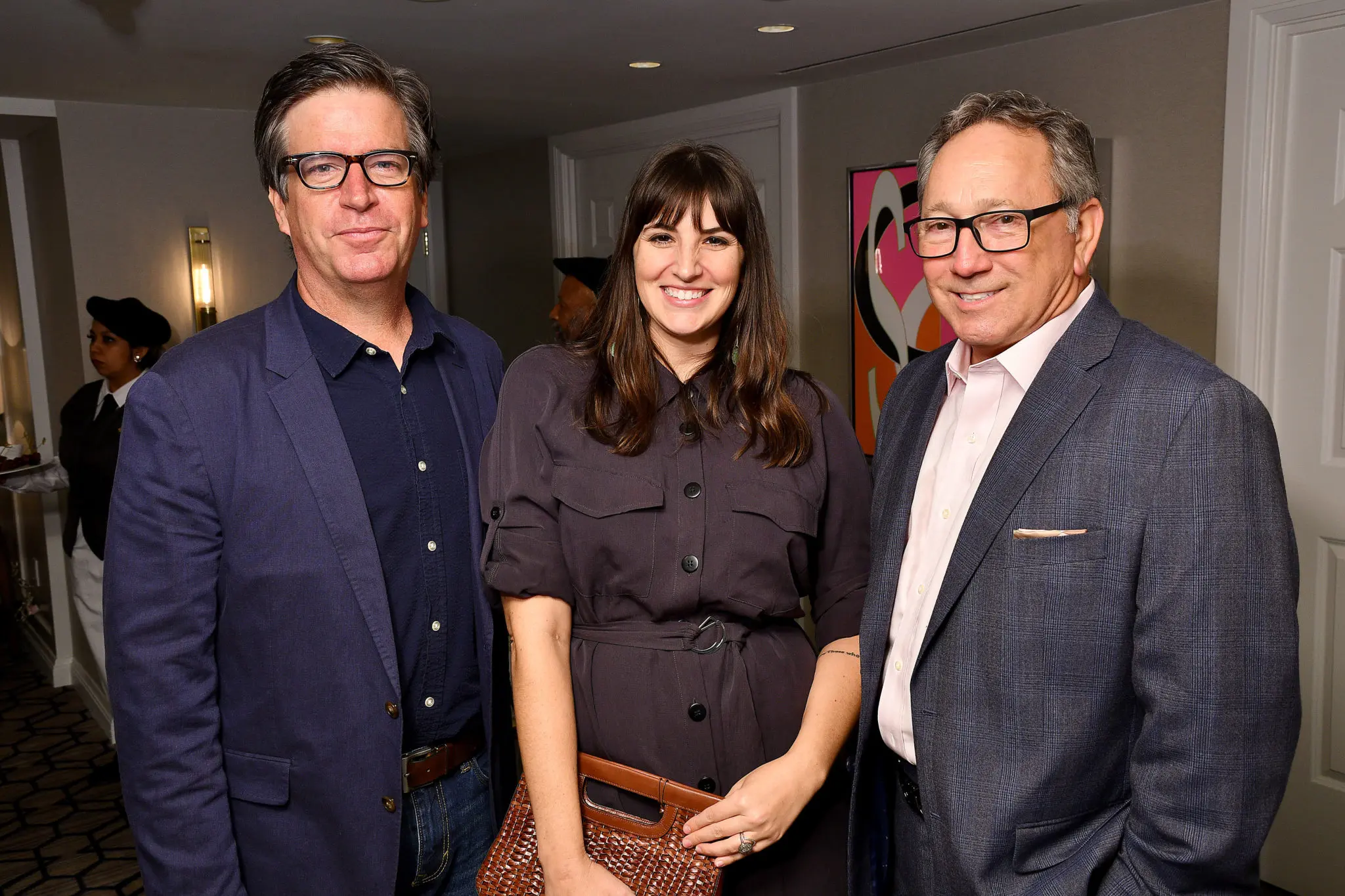 Tommy Fitzpatrick & Lauren Riojas Fitzpatrick, Tim Hurst at The Lancaster Hotel's One-Year Anniversary Artist Party (Photo by Dave Rossman)