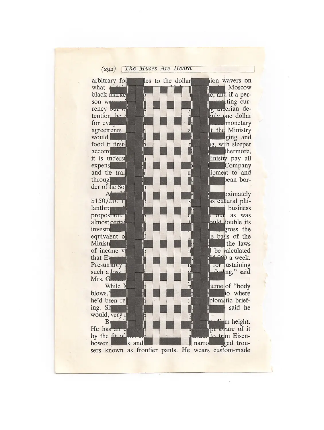 Cristina Velásquez's "Translations," 2018, book pages. (Image courtesy of the artist)