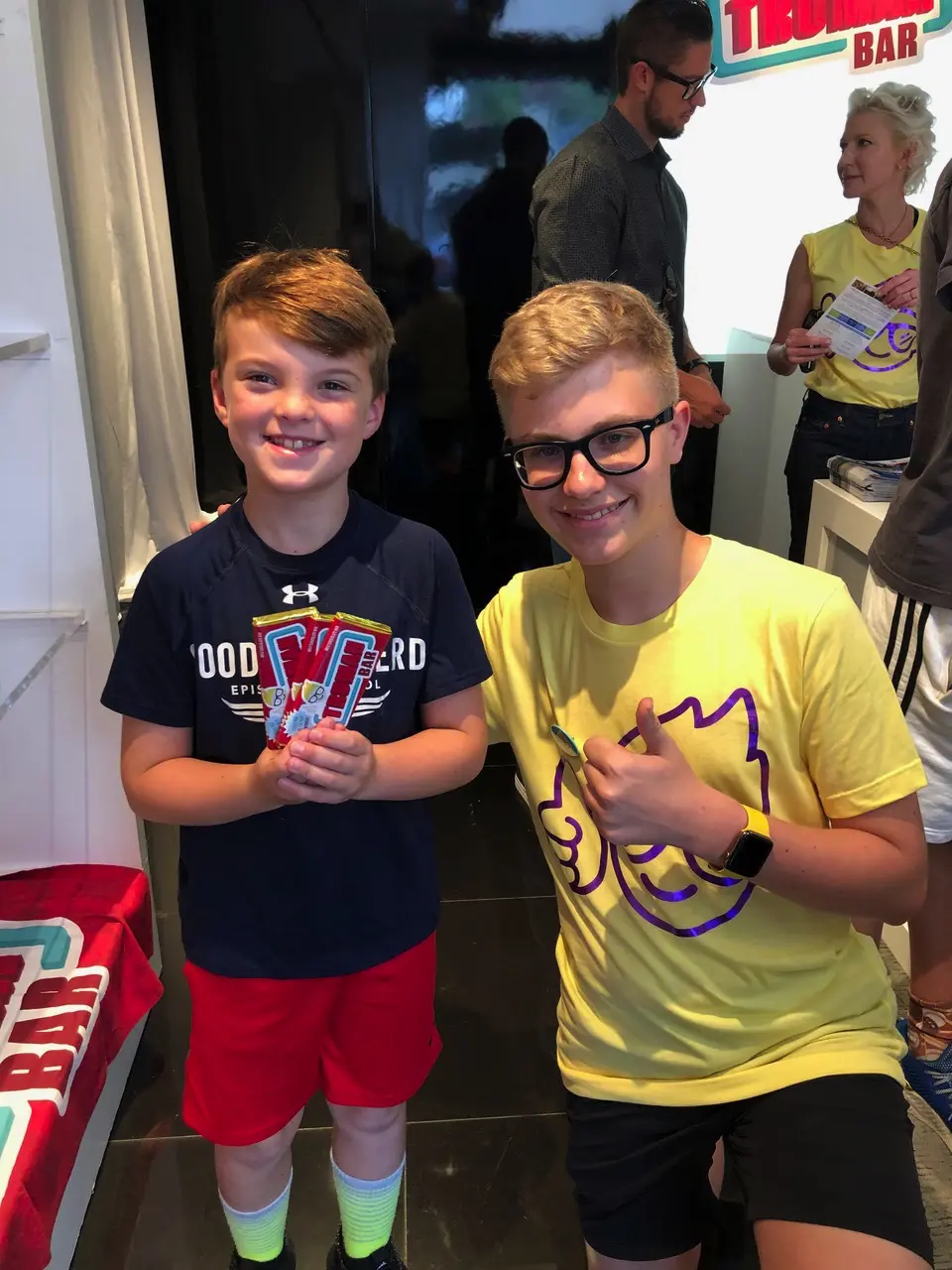 Truman Wilson with a customer.