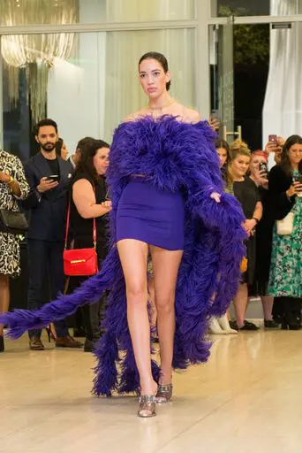 Purple reigned supreme at the Christian Siriano fashion show.