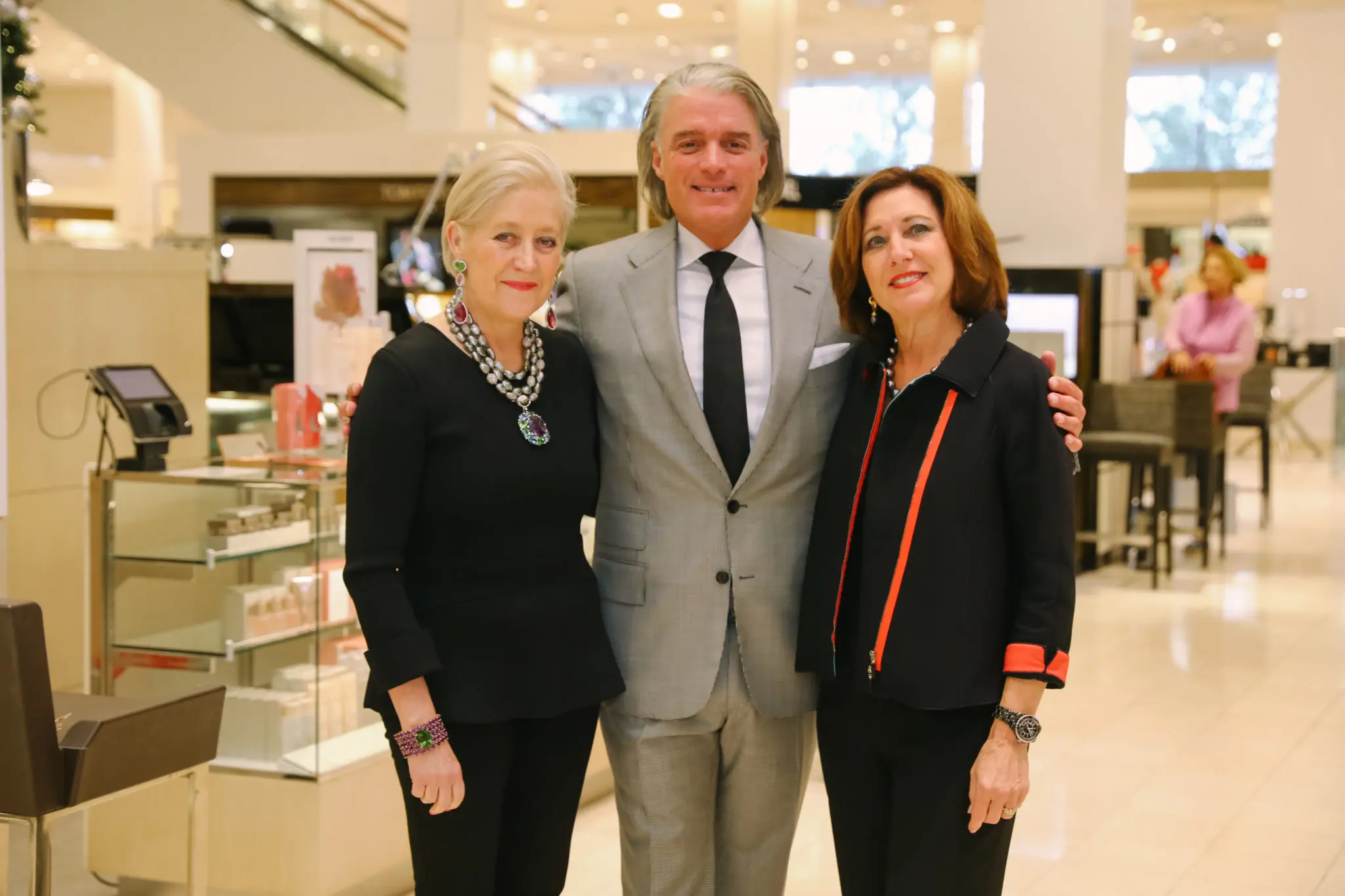 Margot McKinney, Stephen Brunelle and Joan Marshak, Neiman Marcus fine jewelry manager (Photo by Johnny Than)