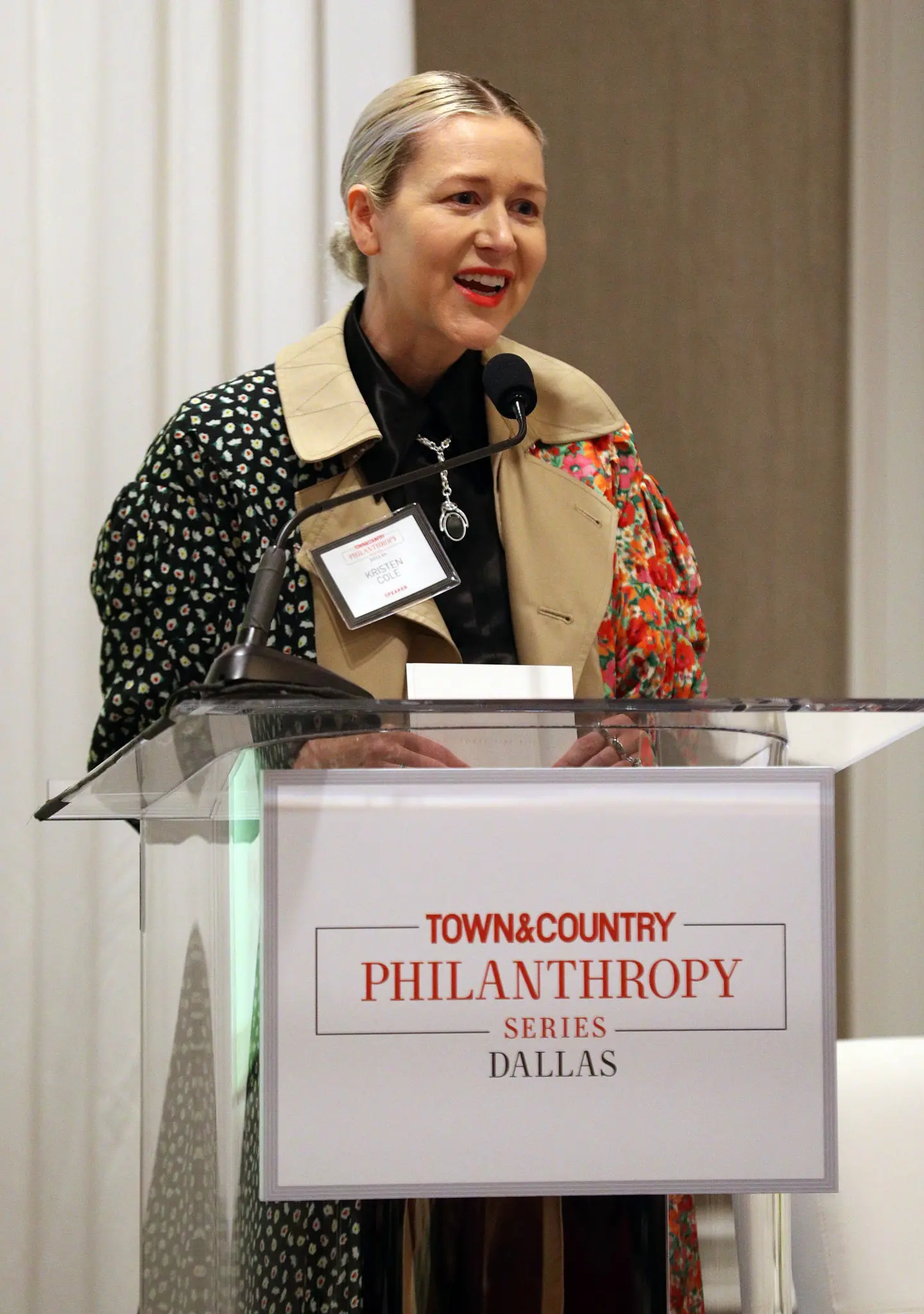 Kristen Cole, President and Chief Creative Officer of Forty Five Ten speaks at the Town & Country Third Annual Philanthropy Series