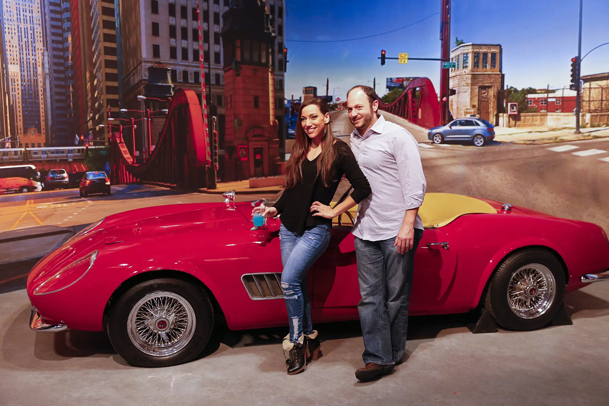 Love the Ferris Bueller Ferrari photo op. (Photo by Bob Levey/Getty Images for Movietopia)