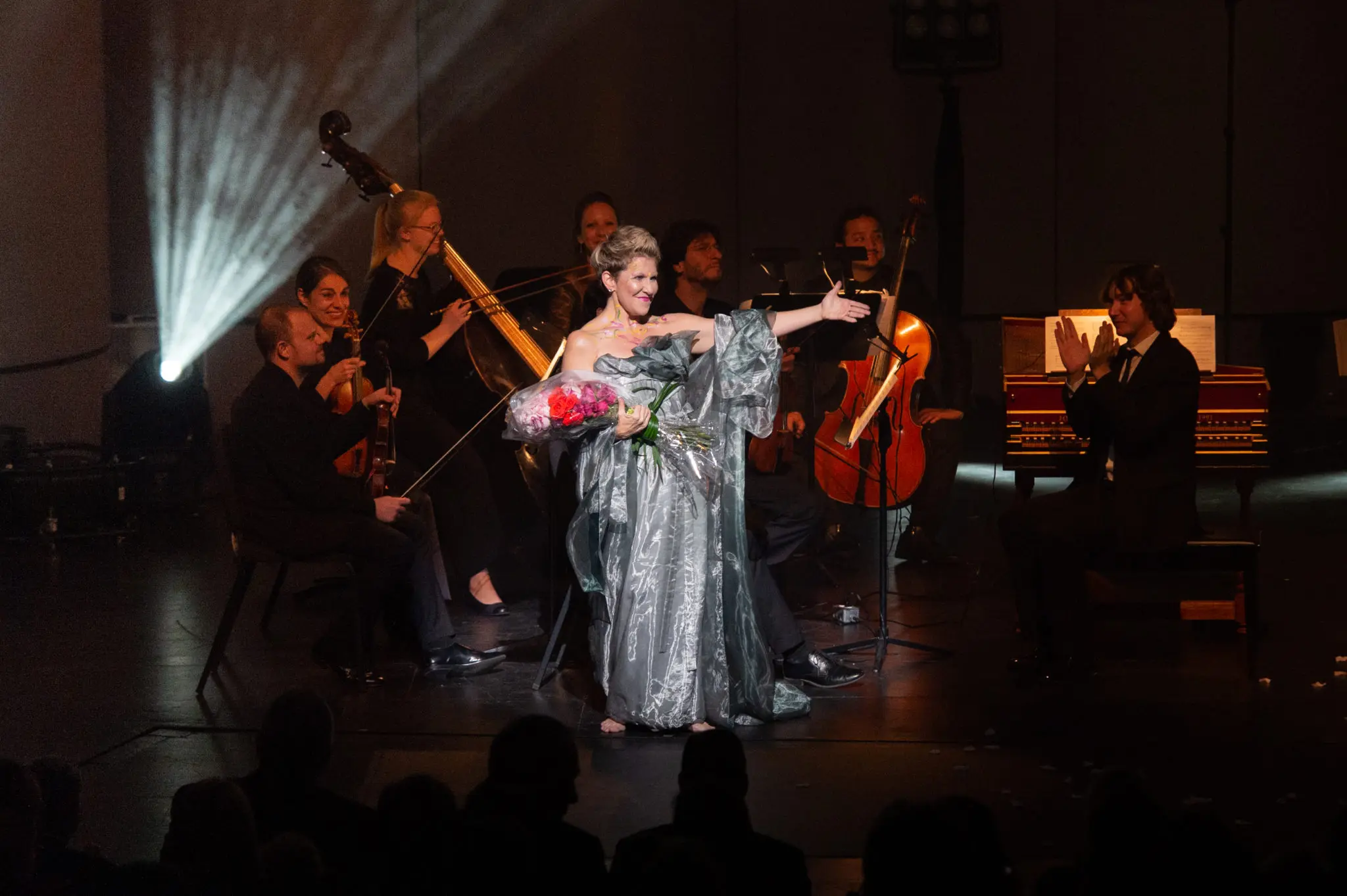 Roses for the diva, Joyce DiDonato, on stage at Wortham Theater Center (Photo by Wilson Parish)
