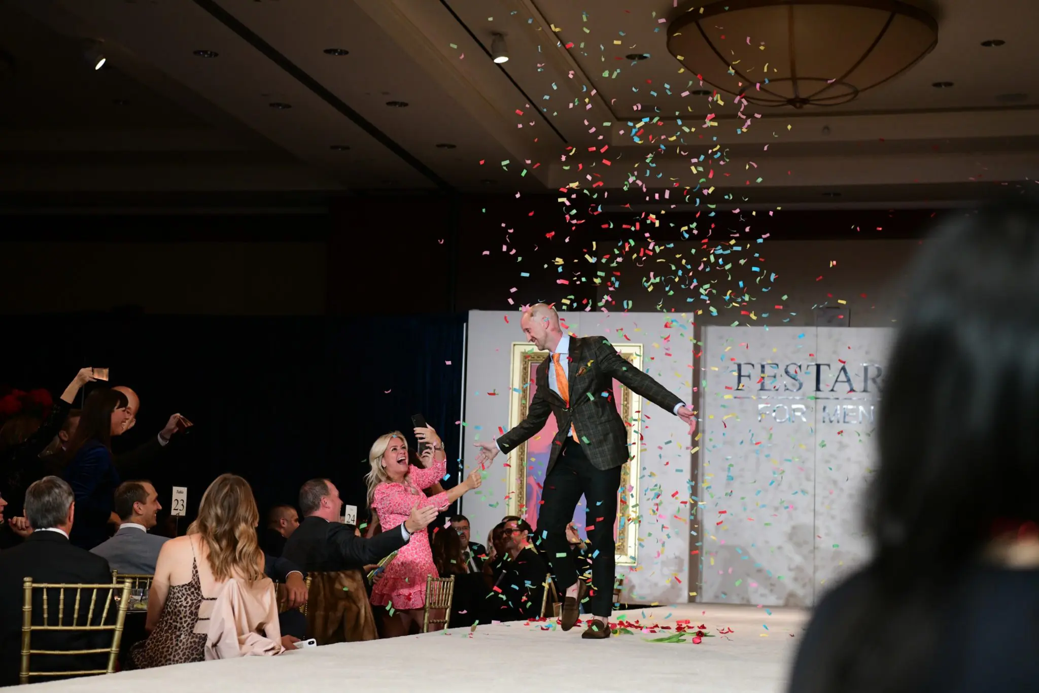 Mike Mahlstedt of Compass on the catwalk at Una Notte in Italia. (Photo by Daniel Ortiz)