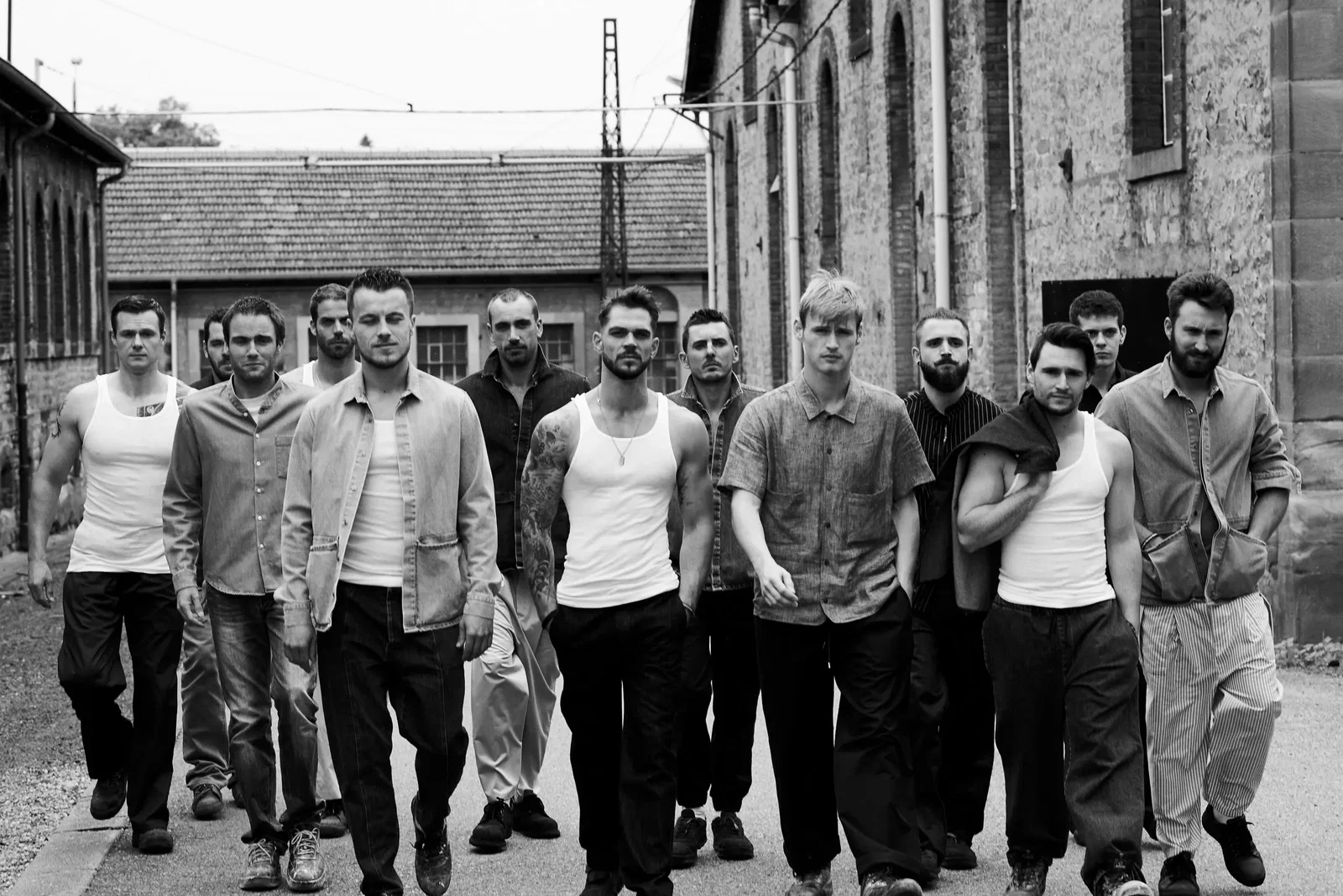 The Boys of Baccarat glassblowers at the factory in France, shot for a recent campaign.