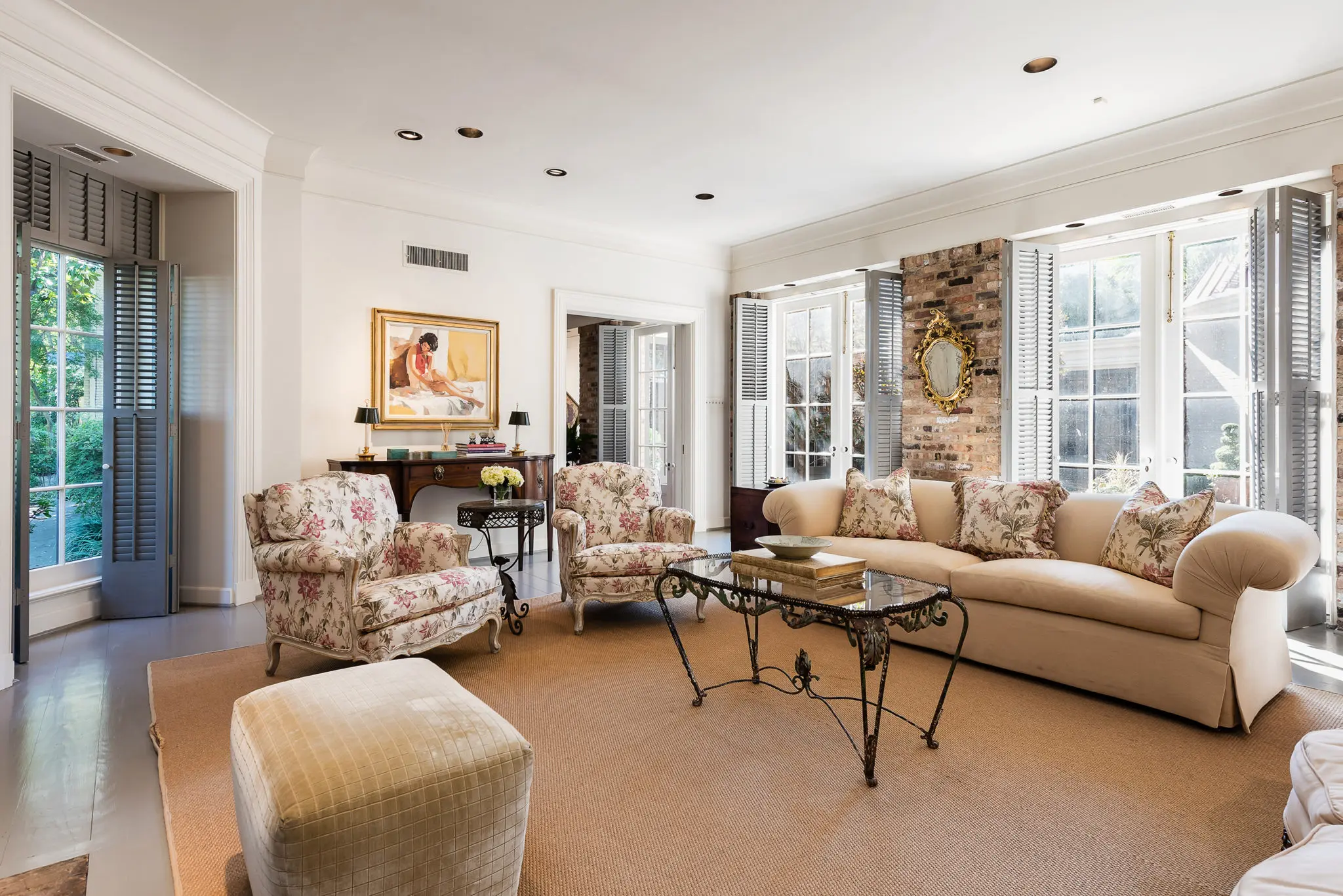 The first floor features multiple areas to entertain and relax.