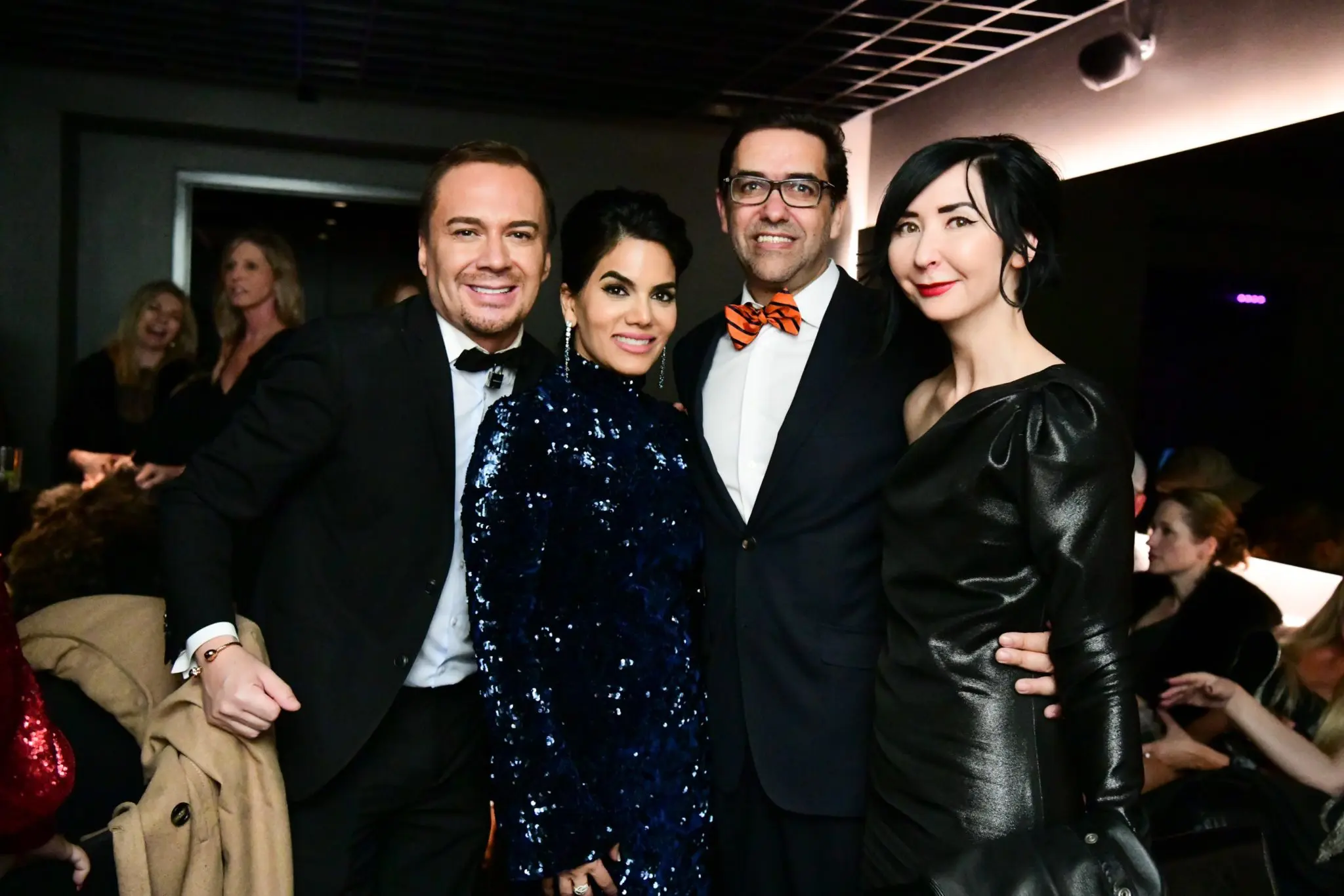 Adrian Dueñas, deisgner Nina Magon, Marcelo Saenz, BFF Carrie Brandsberg-Dahl at the 2019 Una Notte In Italia gala (Photo by Daniel Ortiz)